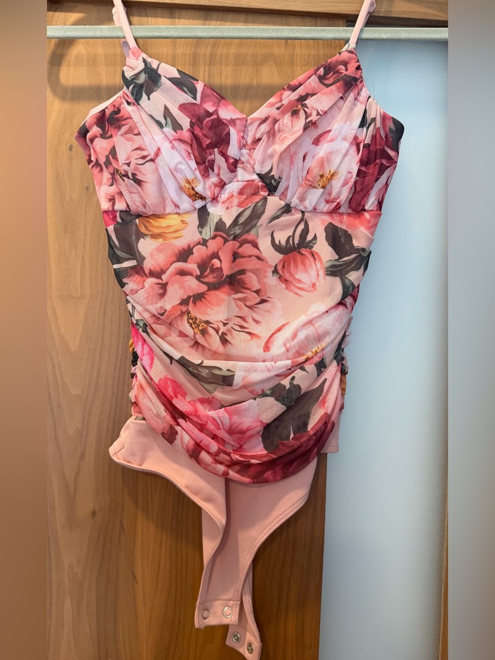 Express floral spandex body suit